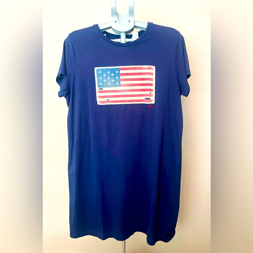 Ralph Lauren t-shirt dress with an American flag ,XL